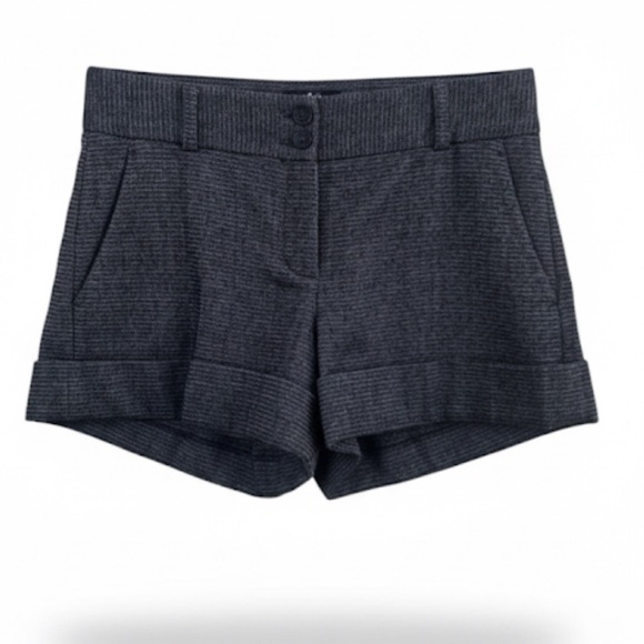 Theory “Hammish Maze” Brown Tweed Cuffed Wool Blend Shorts Size 6 EUC! - Picture 1 of 5